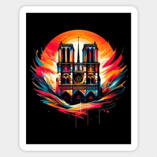 Vibrant Notre Dame Design Sticker